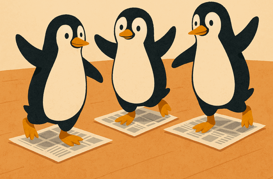 Pinguine auf der Eisscholle (Zeitungstanz)